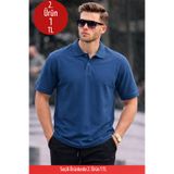 COMBİNE MİCHAİL Erkek Basic Relax İndigo Polo Yaka Tişört