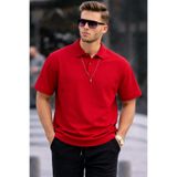 COMBİNE MİCHAİL Erkek Basic Relax Kırmızı Polo Yaka Tişört