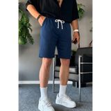 COMBİNE MİCHAİL Erkek Bel Lastikli Rahat Basic Lacivert Şort