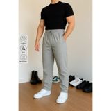 COMBİNE MİCHAİL Erkek Beli Lastik Salaş Gri Keten Pantolon