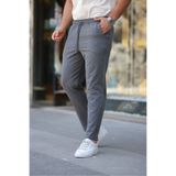 COMBİNE MİCHAİL Erkek Beli Lastikli Bağcıklı Jogger Antrasit Kumaş Pantolon Rahat Kesim Yan Cepli
