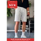 COMBİNE MİCHAİL Erkek Beli Lastikli Rahat Basic Beyaz Şort