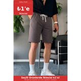 COMBİNE MİCHAİL Erkek Beli Lastikli Rahat Basic Füme Şort