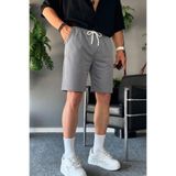 COMBİNE MİCHAİL Erkek Beli Lastikli Rahat Basic Gri Şort