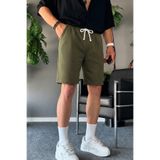 COMBİNE MİCHAİL Erkek Beli Lastikli Rahat Basic Haki Şort