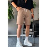 COMBİNE MİCHAİL Erkek Beli Lastikli Rahat Basic Karamel Şort