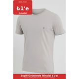 COMBİNE MİCHAİL Erkek Bisiklet Yaka Salaş Basic Gri Tişört