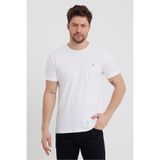 COMBİNE MİCHAİL Erkek Bisiklet Yaka Slim Basic Beyaz Tişört