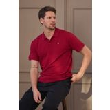 COMBİNE MİCHAİL Erkek Bordo %100 Pamuk Raporlu Polo Yaka T-shirt