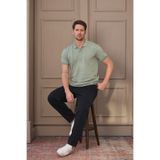 COMBİNE MİCHAİL Erkek Çağla %100 Pamuk Raporlu Polo Yaka T-shirt