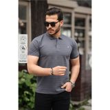 COMBİNE MİCHAİL Erkek Çekmeyen Pamuklu Kumaş Slim Fit Füme Kıvrılmaz Polo Yaka T-shirt
