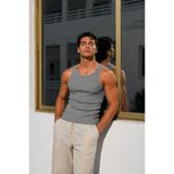 COMBİNE MİCHAİL Erkek Esnek Relaxed Gri Fitilli Atlet
