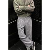 COMBİNE MİCHAİL Erkek Geniş Paça Bol Gri Baggy Pantolon