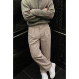 COMBİNE MİCHAİL Erkek Geniş Paça Bol Krem Baggy Pantolon