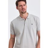 COMBİNE MİCHAİL Erkek Gri %100 Pamuk Raporlu Polo Yaka T-shirt