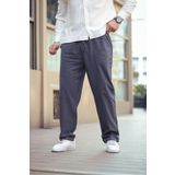 COMBİNE MİCHAİL Erkek Keten Bol Kesim Pantolon Füme