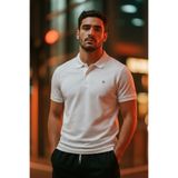 COMBİNE MİCHAİL Erkek Kısa Kollu Beyaz Bol Polo Yaka Tişört
