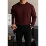 COMBİNE MİCHAİL Erkek Kışlık Salaş Basic Bordo Sweatshirt
