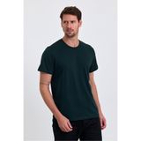 COMBİNE MİCHAİL Erkek Koyu Yeşil %100 Pamuk Slim Fit Bisiklet Yaka Basic Tişört