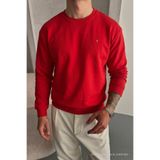 COMBİNE MİCHAİL Erkek Loose Dokulu Flare Kırmızı Sweatshirt