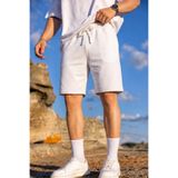 COMBİNE MİCHAİL Erkek Pamuklu Casual Cepli Bol Ekru Şort