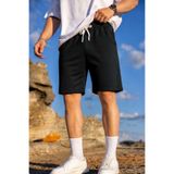 COMBİNE MİCHAİL Erkek Pamuklu Casual Cepli Bol Siyah Şort