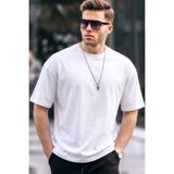 COMBİNE MİCHAİL Erkek Premium Basic Trend Beyaz Oversize Tişört