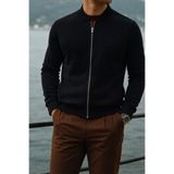 COMBİNE MİCHAİL Erkek Relax Pamuklu Siyah Bol Kolej Ceket