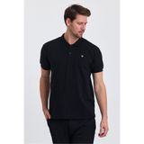 COMBİNE MİCHAİL Erkek Siyah %100 Pamuk Raporlu Polo Yaka T-shirt