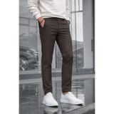 COMBİNE MİCHAİL Erkek Straight Fit Pamuklu Kahve Pantolon