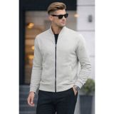 COMBİNE MİCHAİL Erkek Tam Fermuarlı Salaş Gri Sweatshirt