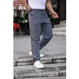 COMBİNE MİCHAİL Füme Renk Erkek Yazlık Keten Karışımı Relaxed Pantolon - FÜME