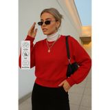 COMBİNE MİCHAİL Kadın Basic Oversize Kışlık Bordo Sweatshirt