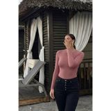 COMBİNE MİCHAİL Kadın Basic Pamuklu Pudra Şık Bluz
