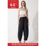 COMBİNE MİCHAİL Kadın Basic Soft Siyah Şalvar Pantolon