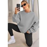 COMBİNE MİCHAİL Kadın Bisiklet Yaka Basic Oversize Sweatshirt GRİ