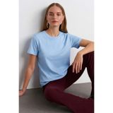 COMBİNE MİCHAİL Kadın Comfort Fit Basic B.Mavi Bol Tişört