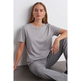 COMBİNE MİCHAİL Kadın Comfort Fit Basic Gri Bol Tişört