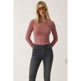 COMBİNE MİCHAİL Kadın Comfort Mevsimlik Pudra Dar Bluz