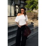COMBİNE MİCHAİL Kadın Günlük Casual Dar Beyaz Crop Bluz