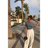 COMBİNE MİCHAİL Kadın Günlük Slim Basic Füme Bluz