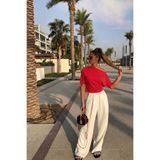 COMBİNE MİCHAİL Kadın Günlük Slim Basic Kırmızı Bluz