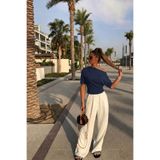 COMBİNE MİCHAİL Kadın Günlük Slim Basic Lacivert Bluz