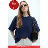 COMBİNE MİCHAİL Kadın Kısa Kol Pamuklu Laci Oversize Tişört