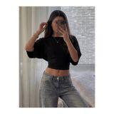 COMBİNE MİCHAİL Kadın Vücuda Oturan Geniş Kol Siyah Bluz