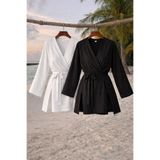 COMBİNE MİCHAİL Kadın Yazlık Basic Kuşaklı 2 Li Kimono