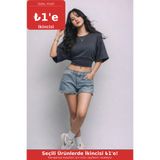 COMBİNE MİCHAİL Kadın Yazlık Kısa Kollu Füme Crop Bluz