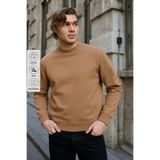 COMBİNE MİCHAİL Karamel Renk Erkek Bisiklet Yaka Sweatshirt