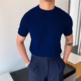 COMBİNE MİCHAİL Lacivert Bisiklet Yaka Triko Erkek T-shirt