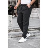 COMBİNE MİCHAİL Siyah Renk Erkek Yazlık Keten Karışımı Relaxed Pantolon